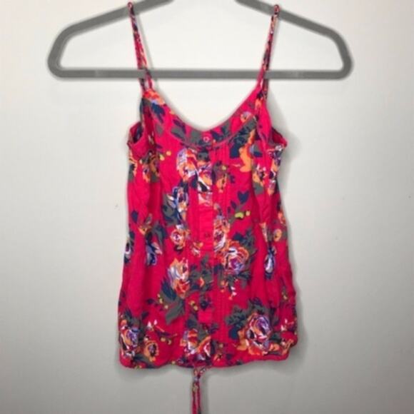 Garage Pink Floral Button Down Crop Top Size XS - Picture 1 of 4